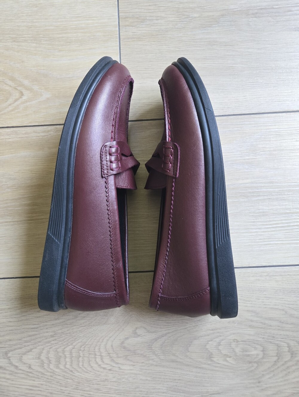 NWOT L'Intervalle Burgundy Leather Penny Loafers Size EU 38 - Picture 4 of 8